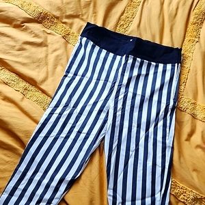 RIZZO CIGARETTE PANTS IN BLACK & WHITE STRIPES